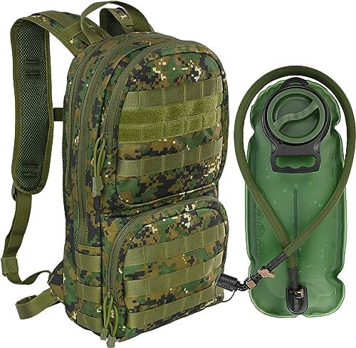 Digital woodland backpacking hydration pack