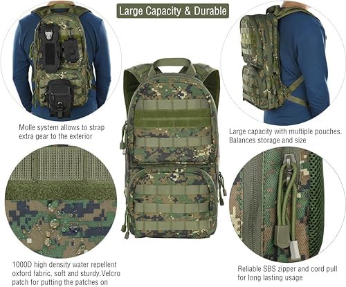Digital woodland backpacking hydration pack — photo 3