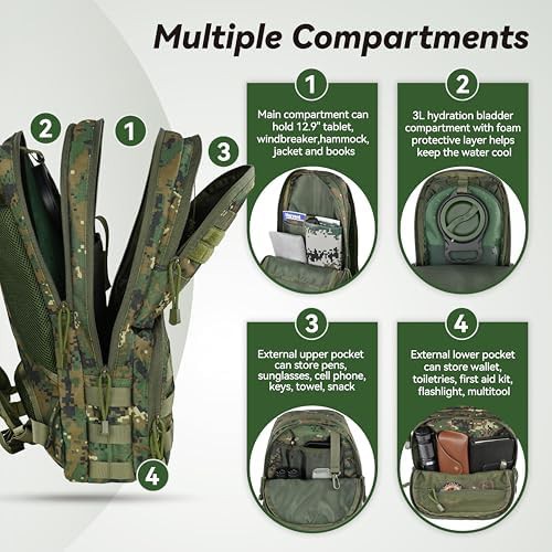 Digital woodland backpacking hydration pack — photo 4