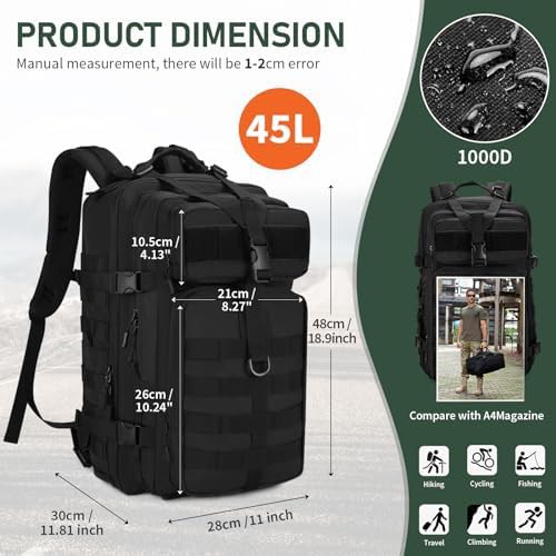 45L laptop tactical camping rucksack — photo 3