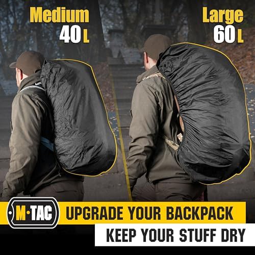 Black medium waterproof backpack rain cover — photo 3