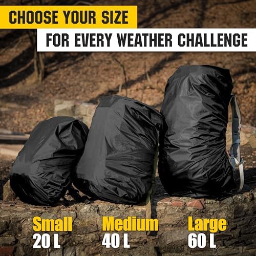 Black medium waterproof backpack rain cover — photo 4