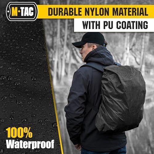 Black medium waterproof backpack rain cover — photo 5