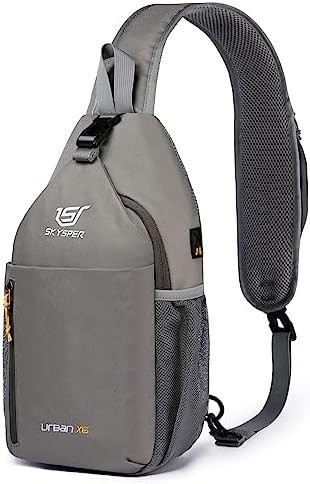 Khakigrey sling crossbody pack for hiking
