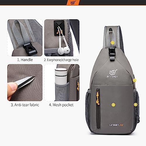 Khakigrey sling crossbody pack for hiking — photo 4
