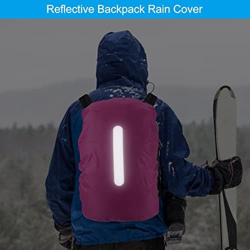 Waterproof backpack rain cover in rose red — photo 4
