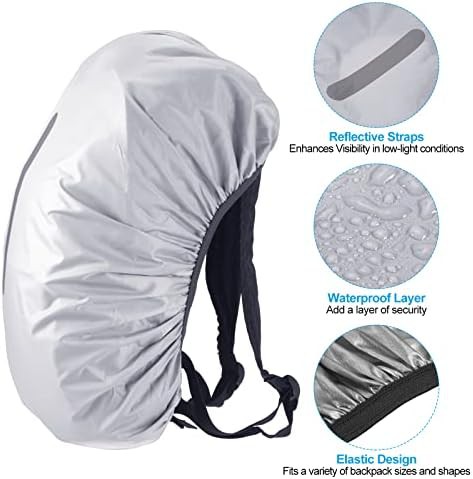 Waterproof backpack rain cover two pack silver — photo 3