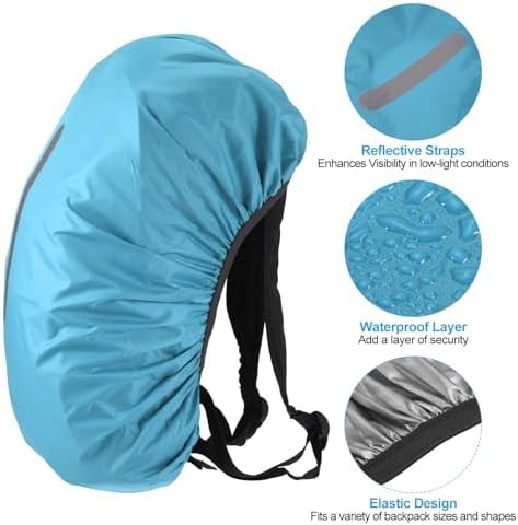 Waterproof backpack rain cover light blue — photo 3