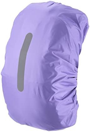 Waterproof backpack rain cover purple reflective