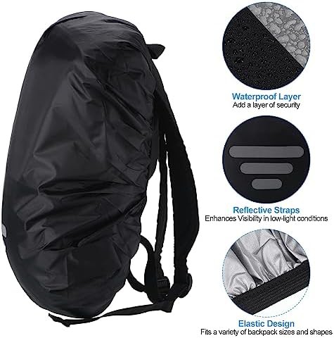 Waterproof rucksack cover black compact size — photo 3