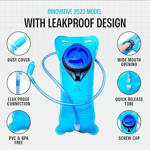 Solid black hydration pack with 2l bladder — photo 5