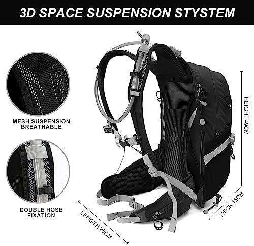 Black 20l hydration backpack with rain cover — photo 3