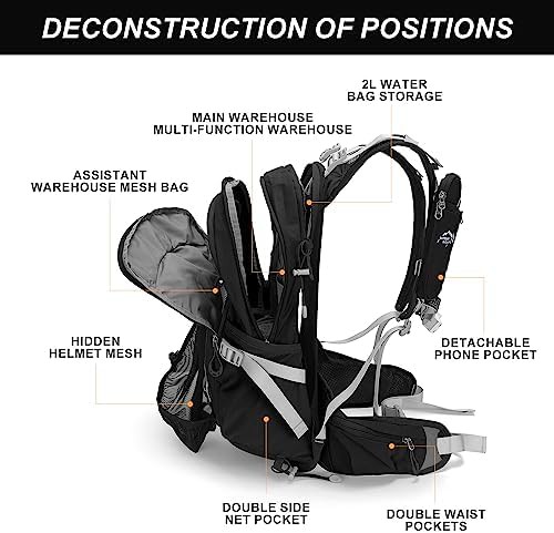 Black 20l hydration backpack with rain cover — photo 4