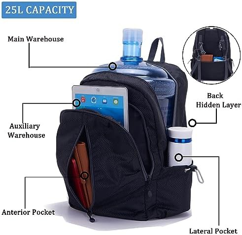 Waterproof 25L Black Hiking Daypack — photo 4