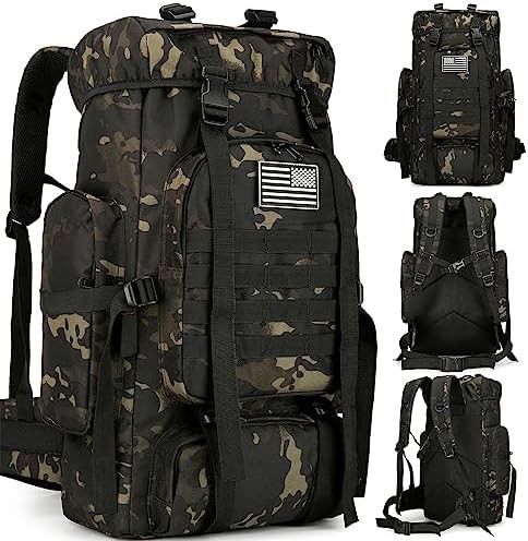 45L black waterproof travel daypack