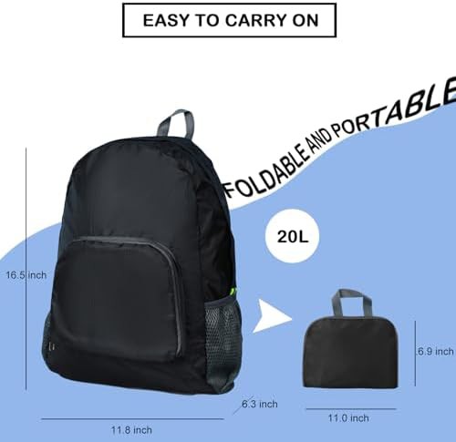 Black 20L lightweight hiking daypack — photo 4