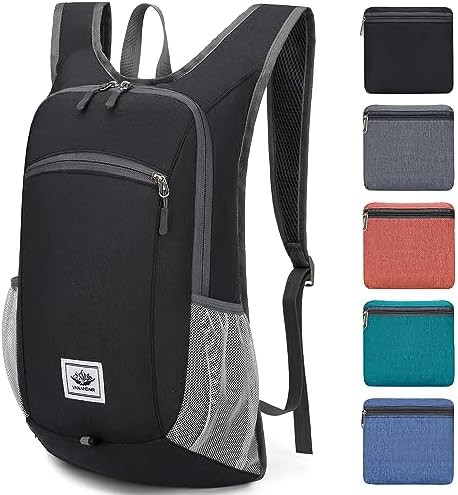Black foldable 15l hiking backpack