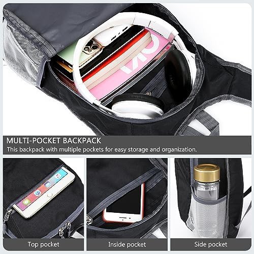 Black foldable 15l hiking backpack — photo 3