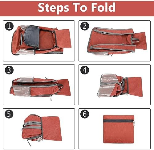 Dark orange foldable 15l hiking backpack — photo 4