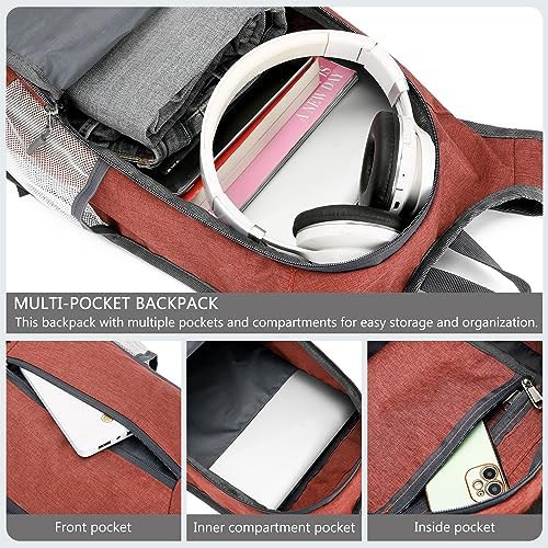 Dark orange foldable 15l hiking backpack — photo 5