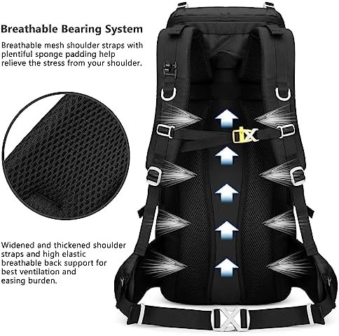 Black new 50l camping hiking backpack — photo 3