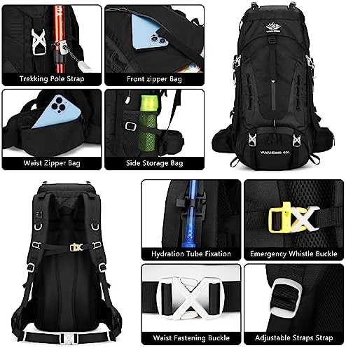 Black new 50l camping hiking backpack — photo 4