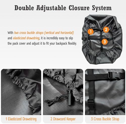 Dark gray waterproof rain cover 15l — photo 4