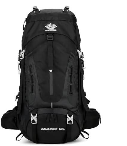YFREAL 60L travel hiking camping backpack black