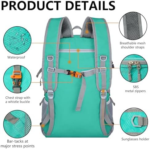 Sky Blue Packable 40L Hiking Daypack — photo 4