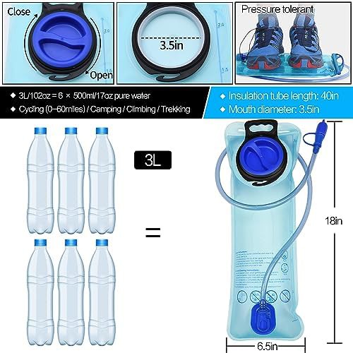 Blue camping hydration bladder 3l two pack — photo 3