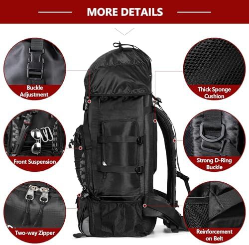 Large 90L Camping Backpack with Rain Cover — photo 4