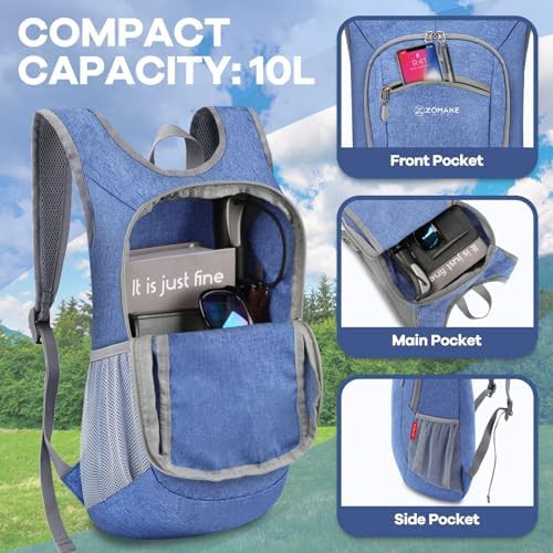 Light blue 10l ultralight daypack — photo 3