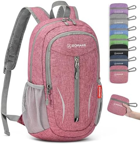 Pink 10l small foldable daypack