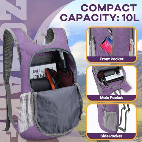 Grey 10L small foldable daypack — photo 3