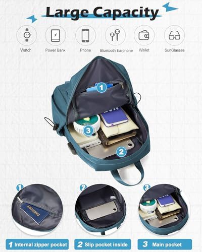 Peacock blue USB crossbody sling bag — photo 4
