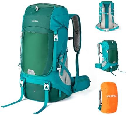 Green Waterproof Touring and Camping Backpack 50L