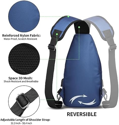 Large Blue Crossbody Sling Backpack for Hiking — photo 4