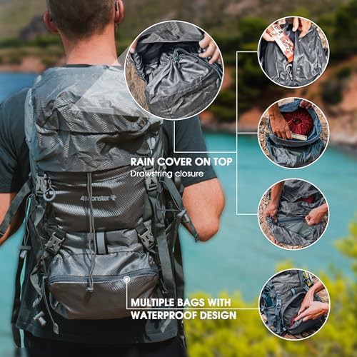 Purple portable travel hiking backpack 32L — photo 4