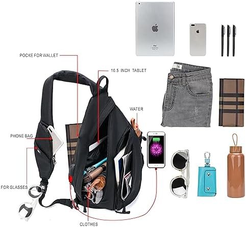 Water proof sling backpack with USB port — photo 4