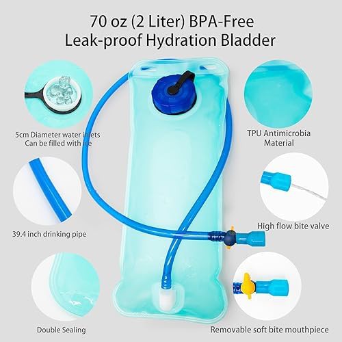Insulated hydration backpack with 2L bladder blue — photo 5