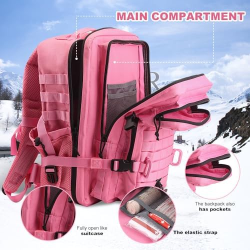 Pink molle military assault backpack — photo 3
