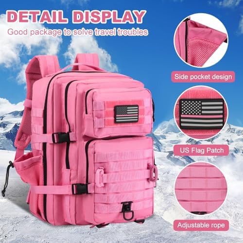 Pink molle military assault backpack — photo 4