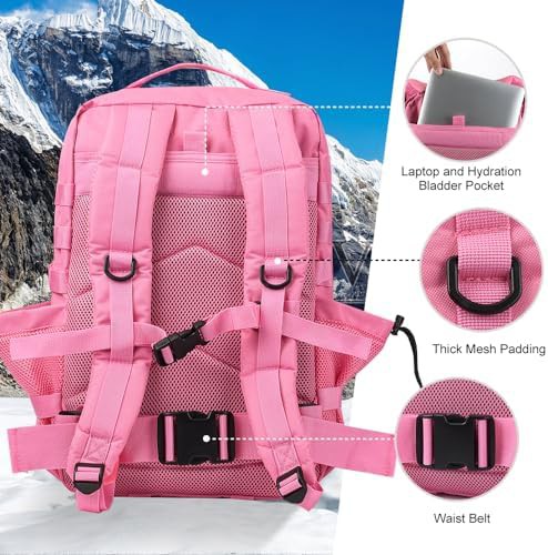 Pink molle military assault backpack — photo 5