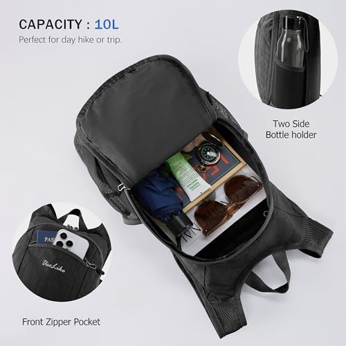 Black Packable Hiking Daypack 10L — photo 5
