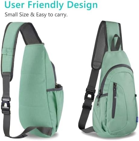 Aqua green canvas hiking sling bag — photo 3