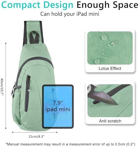Aqua green canvas hiking sling bag — photo 4