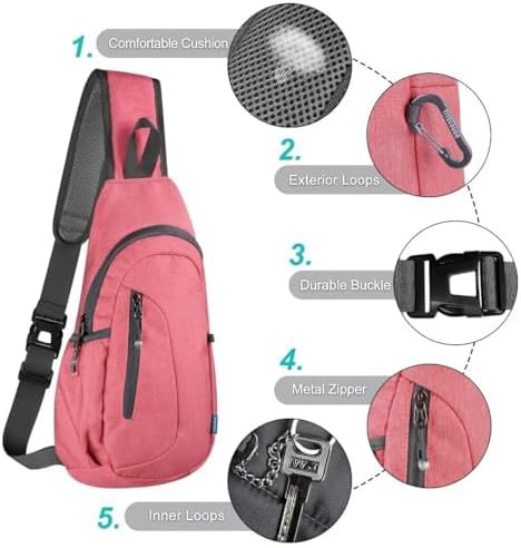 Watermelon red canvas daypack sling — photo 5