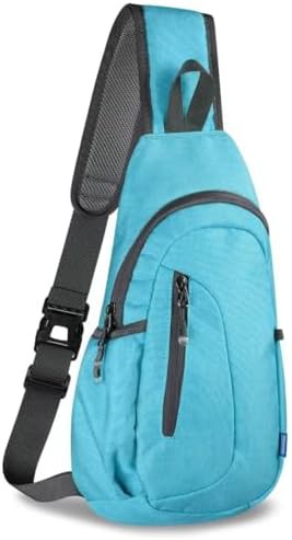 Sky blue canvas hiking sling bag