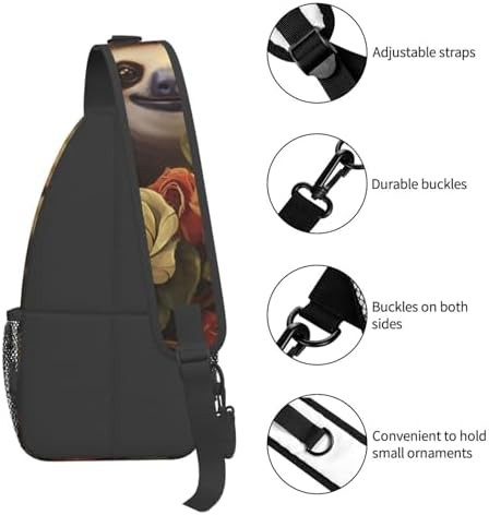 Funny sloths crossbody sling backpack for women — photo 4