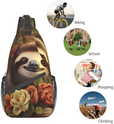 Funny sloths crossbody sling backpack for women — photo 5